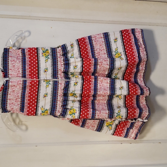 Vintage Jill Red, White, Yellow and Blue Patchwork Dress - Picture 5 of 8